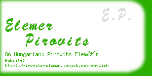 elemer pirovits business card